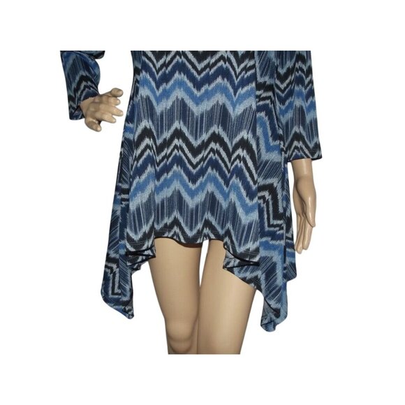 Karen Kane Womens Blue & Black Chevron Print Tunic Top XL - Picture 7 of 10